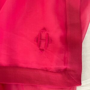 HERMES XL pink sheer silk shawl 142cm square